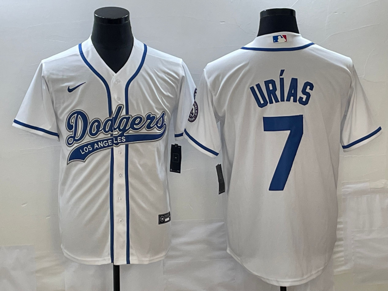 Men's Los Angeles Dodgers Julio Urias #7 White Jersey Joint Edition